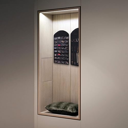 Ezigoo Grand Porte Organiseur Bijoux a Suspendre Mural Noir - Porte Bagues Range Bijoux mural, Armoire Bijoux, Armoir à Bijoux, Porte Boucles D'Oreilles Rangement Bijoux Mural, Tout En Un Range Bijoux - Nail Gallerys