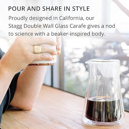 Fellow Stagg | Carafe à café à double paroi | Récipient pour préparation manuelle du café | Carafe en verre borosilicate soufflé à la main, pichet transparent | 600 ml - Nail Gallerys