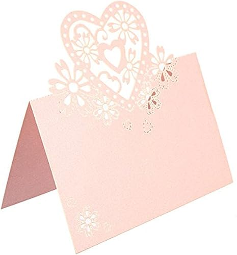 Musuntas 50tlg découpé au laser nom Balises/Place Carte/nom Tag carte Siège//nom carte/carte/Place de table pour les mariages fêtes ou Soirées (Rose) - Nail Gallerys