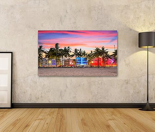 islandburner Tableau Tableaux Miami Beach Floride Cadre sur Toile Impression Photo Affiches - Nail Gallerys
