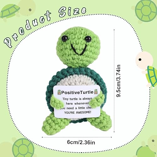 Tortue Positive, Pomme de Terre Positive Soutien Émotionnel Cadeaux de Réconfort Animaux au Crochet Positifs Amusants Jouet Tricoté Tortue Mignonne Décoration pour la Famille - Nail Gallerys