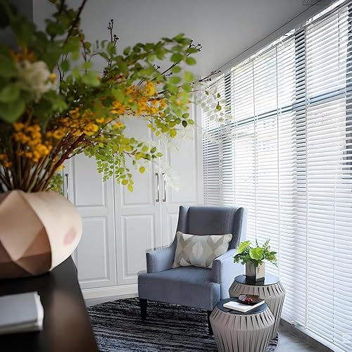 Stores Vénitiens Occultants Isolation Thermique Volets Rideaux, Store Vénitien Horizontaux en Aluminium Stores pour Fenêtres, Brise-Vue, 50 60 70 80 90 100 110 120cm(White) - Nail Gallerys