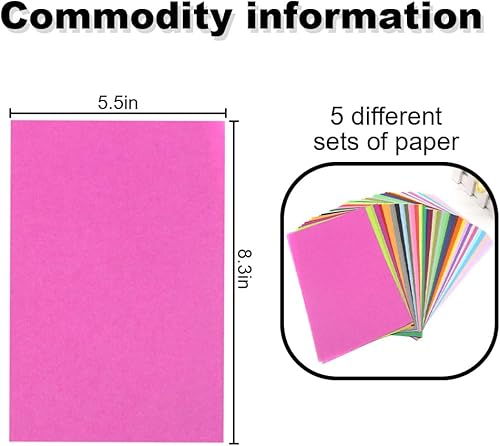 VIVIIHOO Lot de 400 feuilles de papier de soie A4, couleurs mélangées, idéal pour le bricolage, la décoration, l'emballage, le traçage, les croquis, les fleurs en papier, les pompons, les - Nail Gallerys