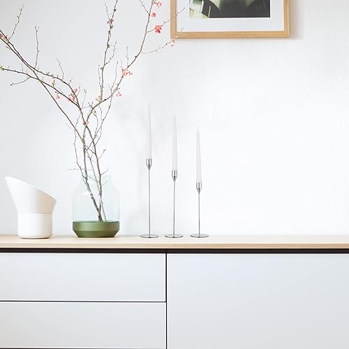 Relaxdays Bougeoir, Set de 3, métal, bougeoirs Modernes pour Bougies, différentes Tailles. Tailles, Porte-Bougies sur Tige, Or Rose - Nail Gallerys