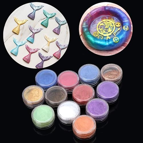 KERDEJAR Perle Pigment, 12 Boîtes Slime Dye Poudre Mica Perle Pigment Colorants Savon Bougie Résine Bijoux - Nail Gallerys