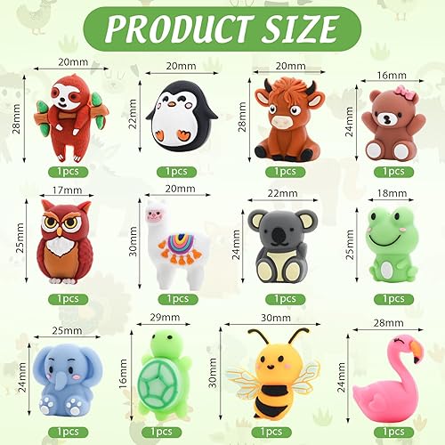 Auiremrti 12 Pièces de Perles en Silicone 3D Animaux pour Stylos, Accessoires de Stylos à Perles, Grand Lot de Perles à Enfiler pour Création de Porte-clés, Artisanat Fait Main - Nail Gallerys