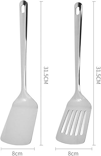Lot de spatules en acier inoxydable, spatules argentées, aspect mat pour ustensiles de cuisine antiadhésifs, poissons, œufs, crêpes, passe au lave-vaisselle - Nail Gallerys