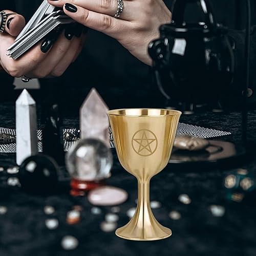 Calice pentagramme, gobelet de calice, tasse de consommation de gobelet à vin en laiton, calice en laiton pentacle | Giftes distinctives Chalice d' pour les autels, les rituels, les prières, l' - Nail Gallerys