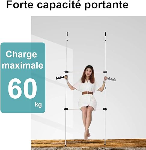 Cerlingwee Porte-manteau de vêtement, durable Heithe largeur réglable 2 barres cintre ABS penderie télescopique pour ménage pour chambre à coucher - Nail Gallerys