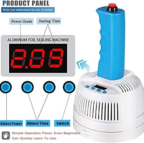 Scelleuse à induction for bouteilles 20-100 mm, machine de scellage manuelle portable, machine de capsulage en aluminium et plastique, puissance réglable for bouteilles en verre et plastique - Nail Gallerys