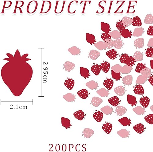 KSBBHDS 200 Confettis De Motifs De Fraises, Décorations De Fête, Accessoires De Gicleurs De Fête, Confettis Créatifs Mignons. - Nail Gallerys