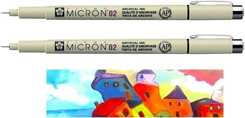 PIGMA MICRON Sakura 02 Noir. 2PCS et 1 carte - Nail Gallerys