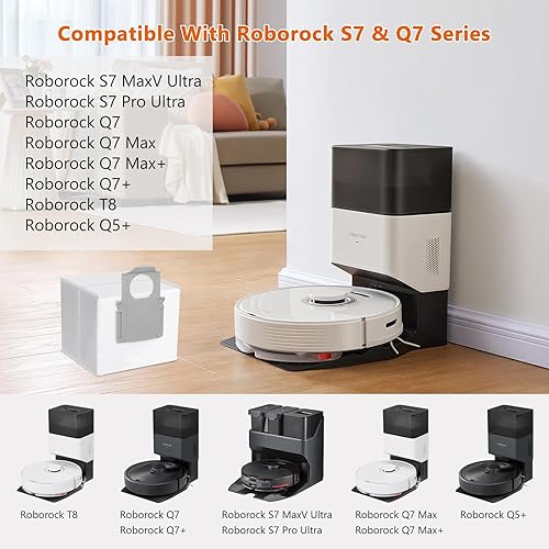 DOBIGER 10pcs Sacs à Poussière Compatibles avec Roborock S7 MaxV Ultra / S7 Pro Ultra / Q7+ / Q7 Max+ / Q5+/ T8, Sacs d'aspirateur de Rechange Compatibles avec Roborock S7 Station d'Aspiration - Nail Gallerys