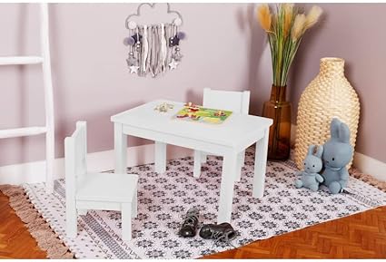 Pioupiou et Merveilles - 'Ma première Table - Table décorative pour Enfant à partir de 12 Mois - Fabriquée en Italie - Bois Massif - Résistance - Durabilité - Esthétique - Blanc - 16638 - Nail Gallerys