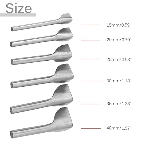 Oumefar Outil de poinçon d'artisanat en cuir 6 pièces ensemble de poinçon creux en forme de V trou creux poinçon en cuir trou de poinçon pour bandes de montre ceintures papier plastiques Holepunch - Nail Gallerys