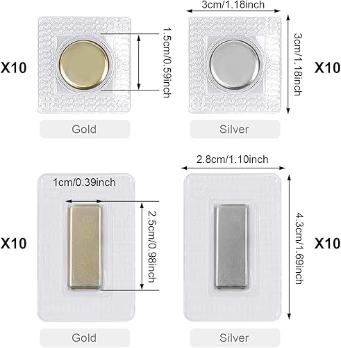 40 Pièces Bouton Pression Aimanté Couture, Magnétiques Invisibles en PVC Accessoire de Aimant Couture pour Vêtements Pour Sac à main Portefeuilles et Les Bricolages magnete zum einnähen - Nail Gallerys