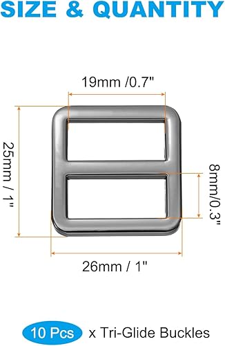 PATIKIL Boucle coulissante plate en métal, ajusteur de sangle pour sangle de maintien, maroquinerie, bricolage, sac, ceinture, sac à main - Nail Gallerys