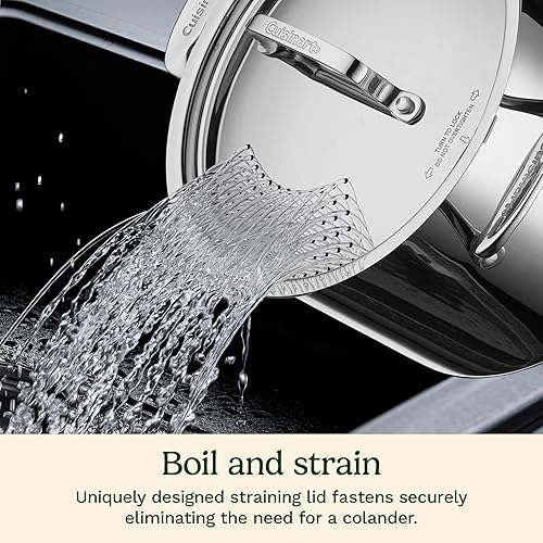 Cuisinart 766S-22 Casserole à pâtes en acier inoxydable avec couvercle filtrant Chef's-Classic-Stainless Cookware-Collection, 6 pintes - Nail Gallerys