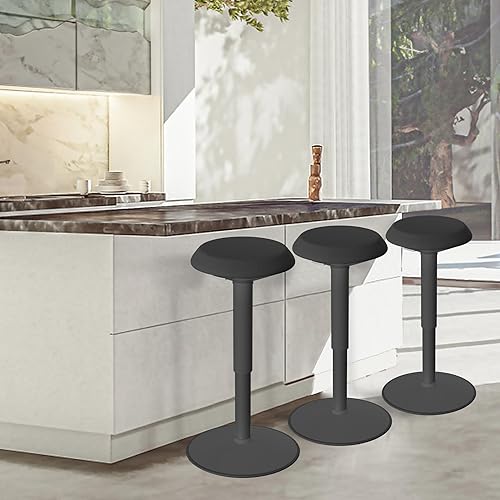 FIVMEN Tabouret ergonomique réglable en hauteur 54 à 79 cm - Tabouret de bureau avec effet oscillant - Tabouret ergonomique pour la maison et le bureau - Noir - Nail Gallerys