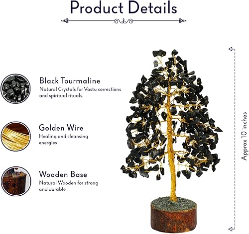 Cristal De Tourmaline Noire - Pierre Précieuse - Arbres Artificiels - Porte-Bonheur - Pierre Naturelle - Arbre De Vie - Décoration Salon - Décoration Arbre De Vie - Nail Gallerys