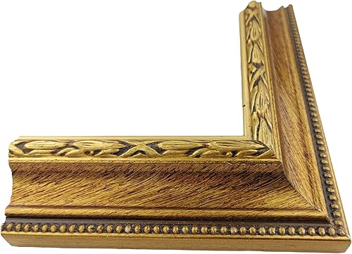 ITALIA CORNICI Maîtres Artisans Le cadre pour tableaux de toiles avec passe-partout en bois, les différentes tailles I personnalisable I Noyer Rose Or Crème (40 x 50 cm, Or) - Nail Gallerys