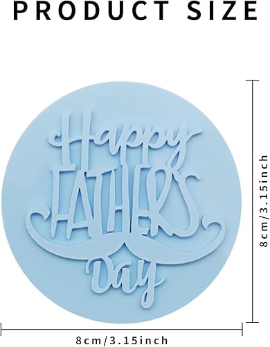 Tampon embosseur « Happy Fathers Day » pour décoration de gâteaux, fondant, glaçage, décoration de gâteaux, cadeau de fête des pères pour papa, bleu - Nail Gallerys