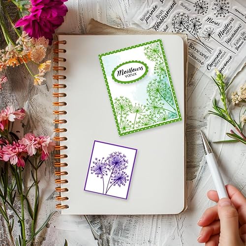 GLOBLELAND Tampons Transparents Joyeux Anniversaire Français Gâteau D'Anniversaire Tampon Transparent en Silicone Sceaux Français Tampons Transparents pour DIY Scrapbooking Cartes Album Photo - Nail Gallerys