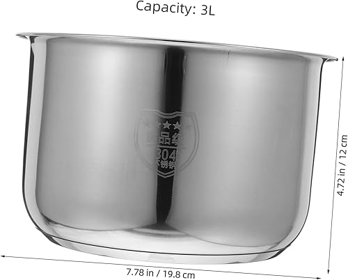 ABOOFAN Pot De Remplacement pour Cuiseur À Riz Acier Inoxydable Liner Intérieur Antiadhésif pour Cuisson Pratique Capacité Accessoires De Cuisine Polyvalents - Nail Gallerys