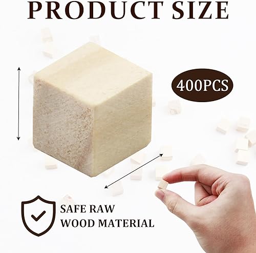 Lot de 400 Cubes Décoratifs en Bois de 10 mm, pour Décoration, Peinture et Artisanat, Petits Cubes Vierges pour DIY, Modélisme, Scrapbooking et Plus - Nail Gallerys