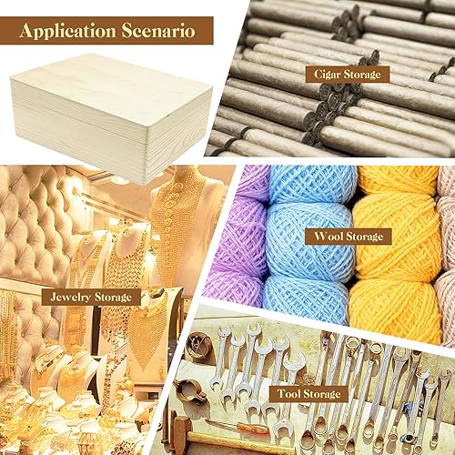 Xpieoyrm 30 x 20 cm Boîte de Rangement en Bambou, Nature Deco Boite Rangement en Bois, Boîte en bois avec couvercle, pour aux placards et étagères,Boîte de rangement de bijoux - Nail Gallerys
