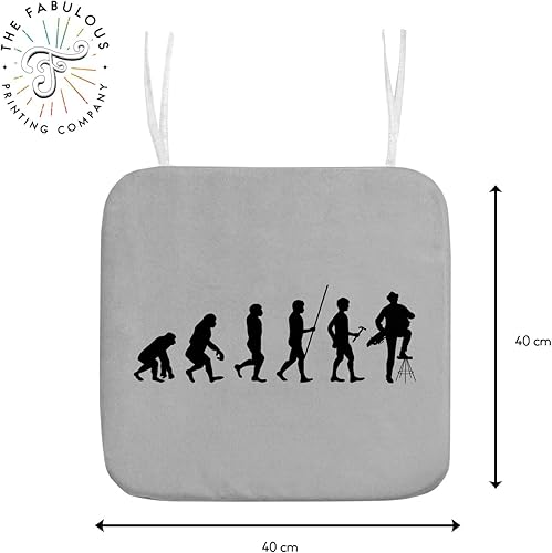 Fabulous Coussin de Chaise Rond Rouge - Evolution Vielle à Roue Musique Instrument Musicien - diamètre 40 cm - Galette de Chaise - Nail Gallerys