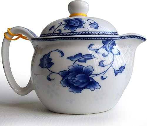 Yxhupot Théière 350 m en porcelaine bleue en acier inoxydable avec infuseur à thé - Nail Gallerys