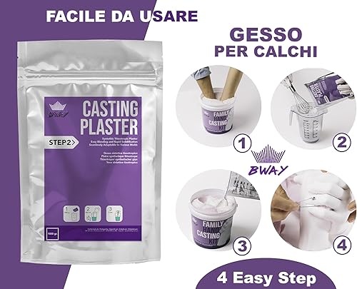 BWAY Plâtre Tixotrope Casting Plaster - Craie synthétique pour Sculptures de Haute qualité (1000g) - Nail Gallerys