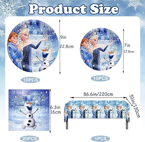 Décoration D'Anniversaire Fille Hiver, 41 Pièces Vaisselle De Fête D'Anniversaire D'Enfant, Fournitures De Table Avec Nappe Et Serviettes, Décoration D'Anniversaire Pour Fille - Nail Gallerys