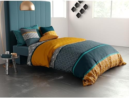 Alpes Blanc Housse de Couette 220x240 cm - FARO + taies Pur Coton - Nail Gallerys