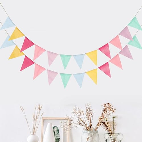 ViLiyDuo 4 Pièces Banderoles Triangle Multicolores, Guirlandes de Fanions Drapeaux de Banderoles en Tissu Intérieur et Extérieur pour Fête d'anniversaire, Décoration de Mariage - Nail Gallerys