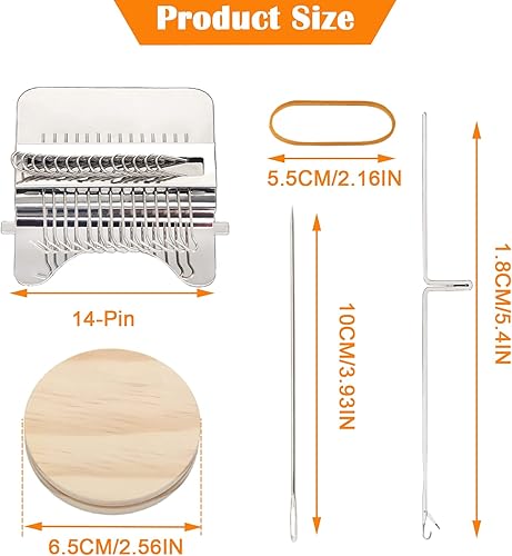 Petit métier à Tisser pour Le Tissage, métier à Tisser en Bois pour débutants (14 Hooks) - Nail Gallerys