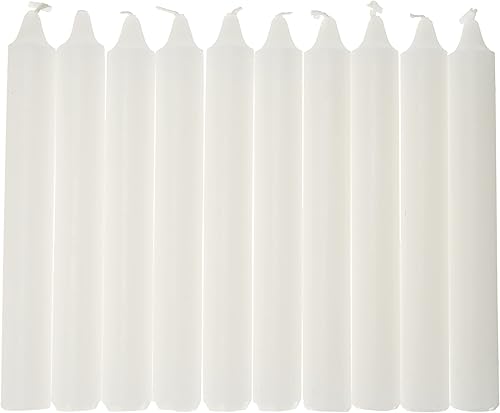 Cereria di Giorgio 407 bougies Steariques, cire, blanc, 1,8 x 1,8 x 15 cm, 10 unités - Nail Gallerys
