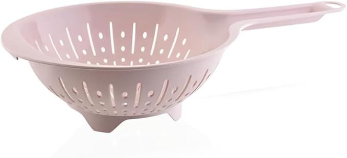 PARENCE.- Passoire en Plastique 16 cm avec Manche et Trou d’Accroche – Pratique et Durable - Facile à Nettoyer, Couleur Aléatoire, Gris - Nail Gallerys