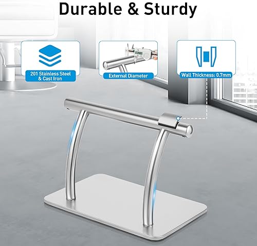 Repose-pieds en acier inoxydable - Grande stabilité - Avec coussin en mousse - Repose-pieds sous le bureau - Ergonomique - Mobile professionnel pour salons de coiffure - 30,5 cm - Nail Gallerys