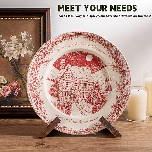 ZHAOMIMI 2 Pièces Support Presentoir, Porte Assiette Decorative Support en Bois Support Cadre Photo pour Cadre Photo, Chevalet Décoratifs de Table pour l'Exposition - Nail Gallerys