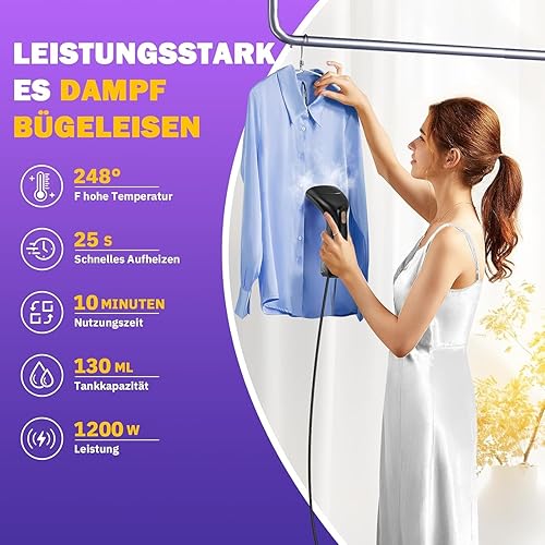 Rolipo Defroisseur Vapeur Vertical，Fer à Repasser Portable De Voyage Élimination Efficace Des Rides, Compacte Et Légère, Adaptée à La Maison, Aux Voyages Et Au Bureau, Noir - Nail Gallerys