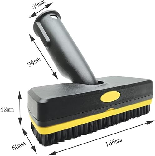 Jotekonoby Brosse à main amovible pour nettoyeur vapeur SC1-5 CTK1020, poils en nylon amovibles, grande zone de nettoyage de 15,6 x 6 cm, compatible avec manchon vapeur et tige d'extension (noir) - Nail Gallerys