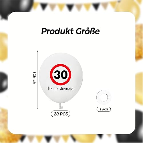 DazzJoy Lot de 20 ballons décoratifs pour le 50e anniversaire - Décoration d'anniversaire 50 ans - Ballons Happy Birthday - Décoration du 50e anniversaire - Panneau de signalisation - Ballons - Nail Gallerys