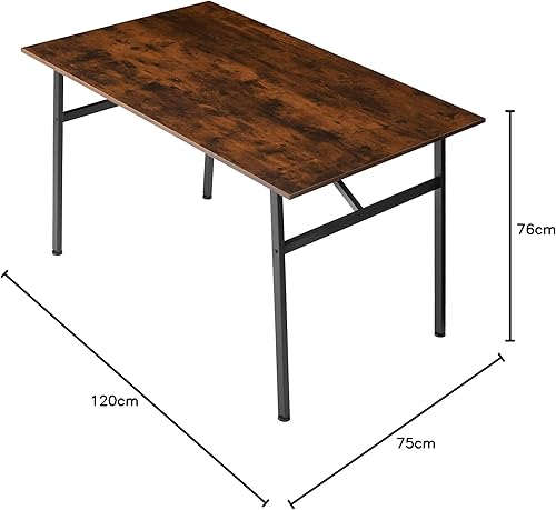 TecTake Table de Salle à Manger Table de Cuisine Meuble de Salon Meuble de Cuisine Bois MDF – diverses Couleurs (Bois foncé Style Industriel) - Nail Gallerys