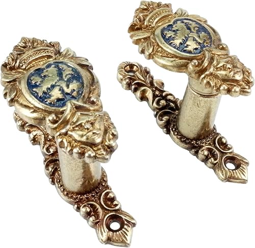 Denix Lot de 2 supports muraux armoiries en laiton bleu - Nail Gallerys