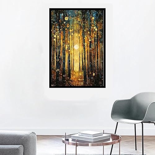 GYTRI CGFHJ Gustav Klimt Affiche Vintage Impressions Abstrait Art Mural Image Couleur《Soleil De Forêt》Gustav Klimt Paysage Peinture Sur Toile Pour Décoration Intérieure 50x70cm Non Cadre - Nail Gallerys