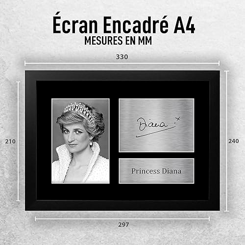 HWC Trading FR A4 Princess Diana Cadeaux photo autographe signée imprimée pour les abonnés et les fans - A4 Encadré - Nail Gallerys