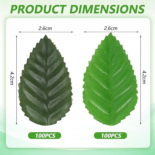 EupHHonycs Lot de 200 feuilles artificielles en soie - Feuilles vertes artificielles - Feuilles individuelles pour bricolage, guirlande de fête, mariage, jardin, décoration de gâteau - Nail Gallerys
