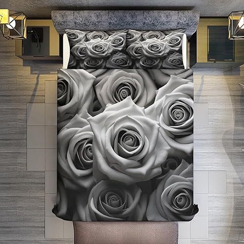 LLXXHH Fleur Housse De Couette Et Taies d'oreiller 3 Pièces Housse Couette en Microfibre pour Enfants Parure De Lit King(220x240cm) - Nail Gallerys